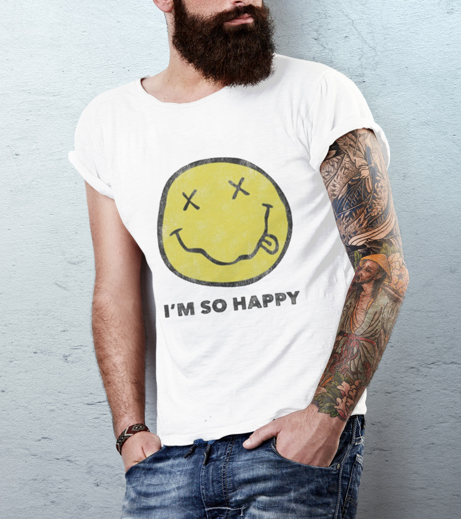 Nirvana Smiley Face I'm So Happy T-Shirt
