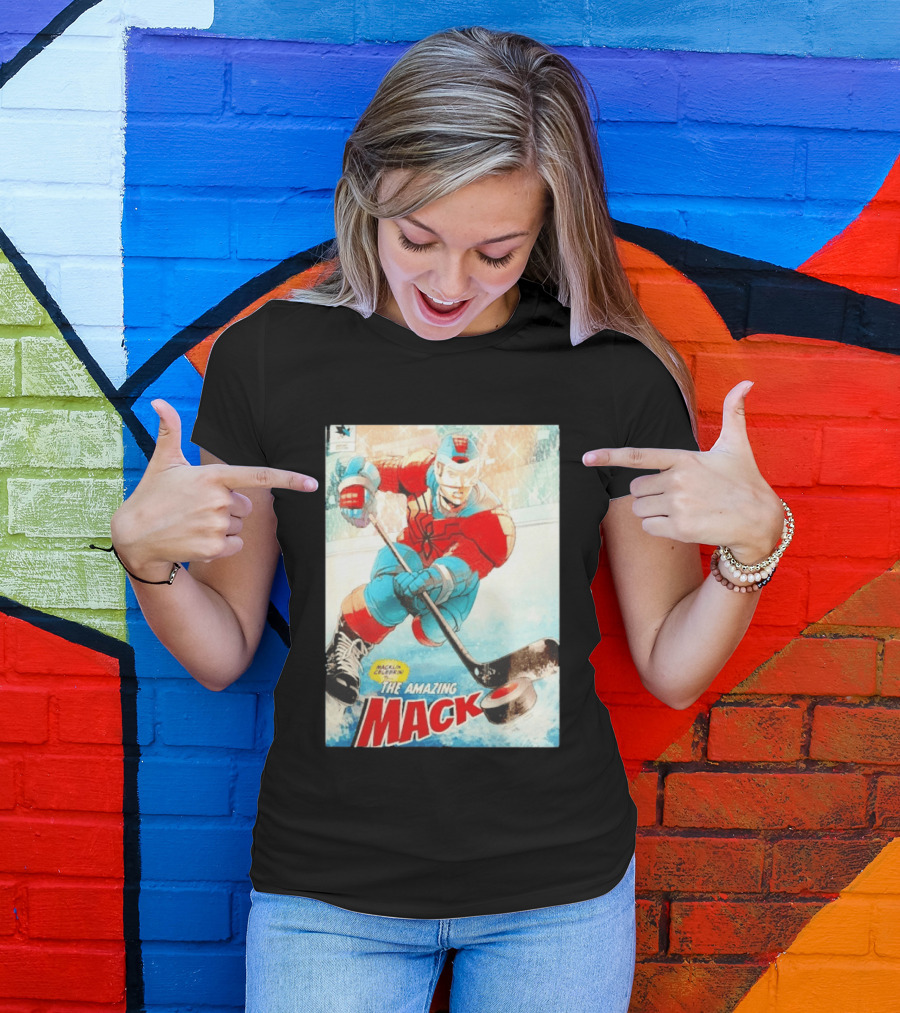 Macklin Celebrini The Amazing Mack San Jose Sharks Hockey Comic T-Shirt