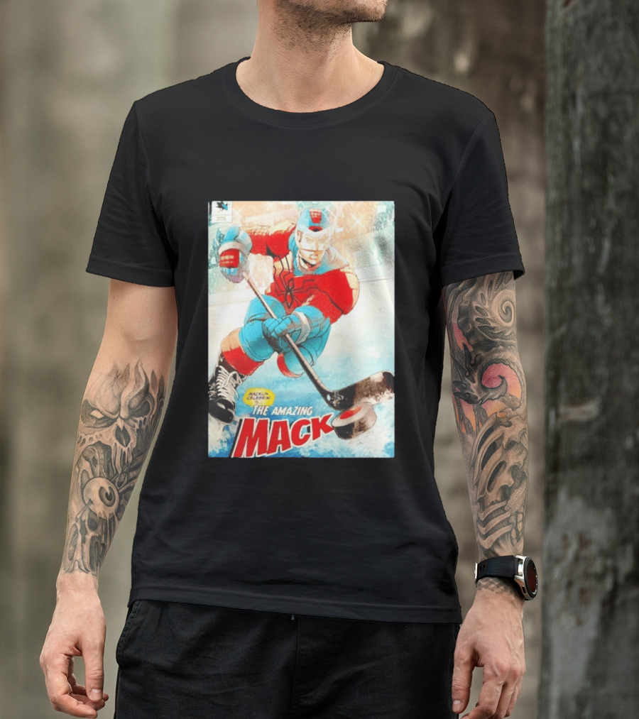Macklin Celebrini The Amazing Mack San Jose Sharks Hockey Comic T-Shirt