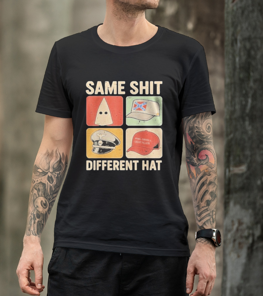 Same Shit Different Hat Ku Klux Klan Confederate Battle Flag Make America Great Again Police T-Shirt