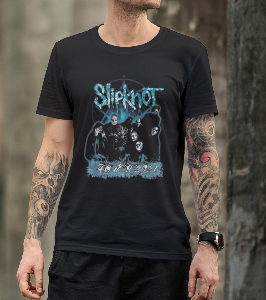 Slipknot 2001 Blue Band Photo T-Shirt