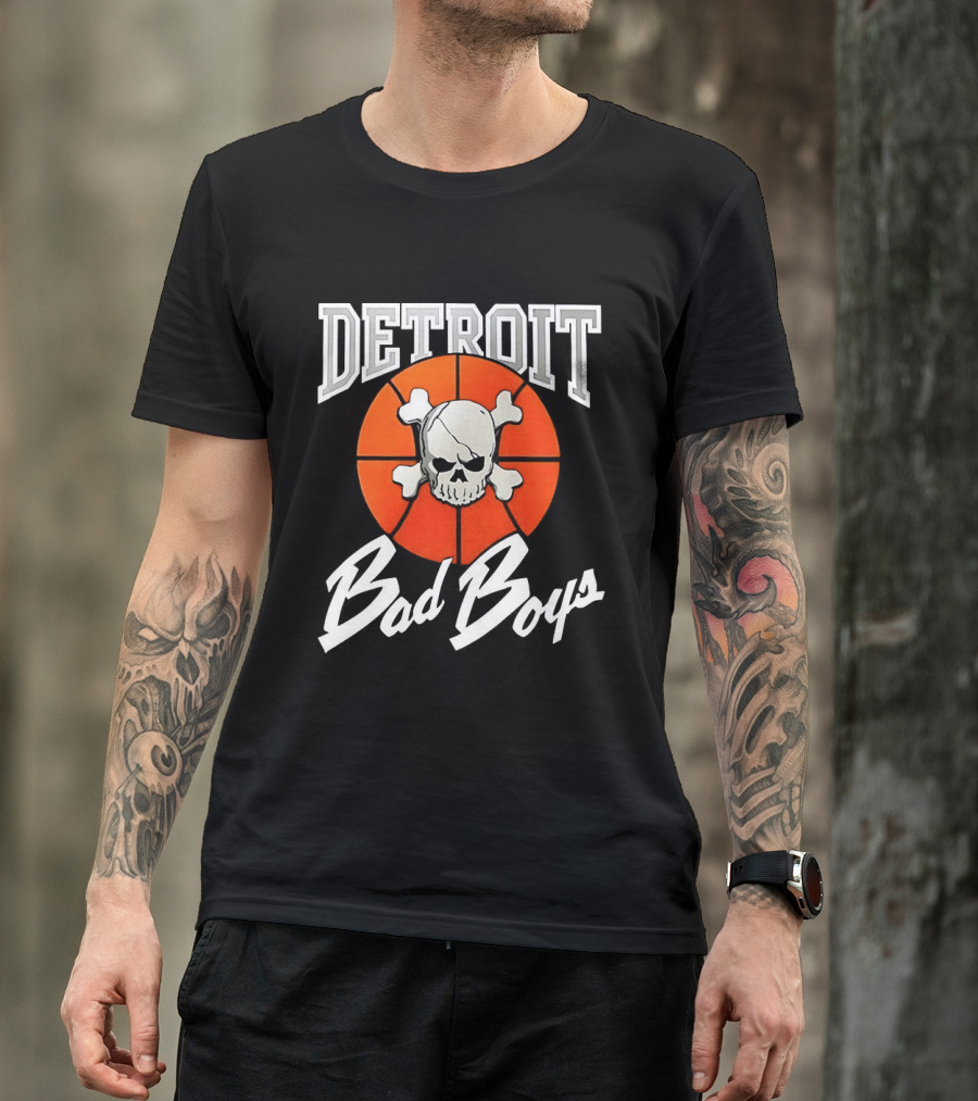 Detroit Bad Boys Skull Basketball T-Shirt