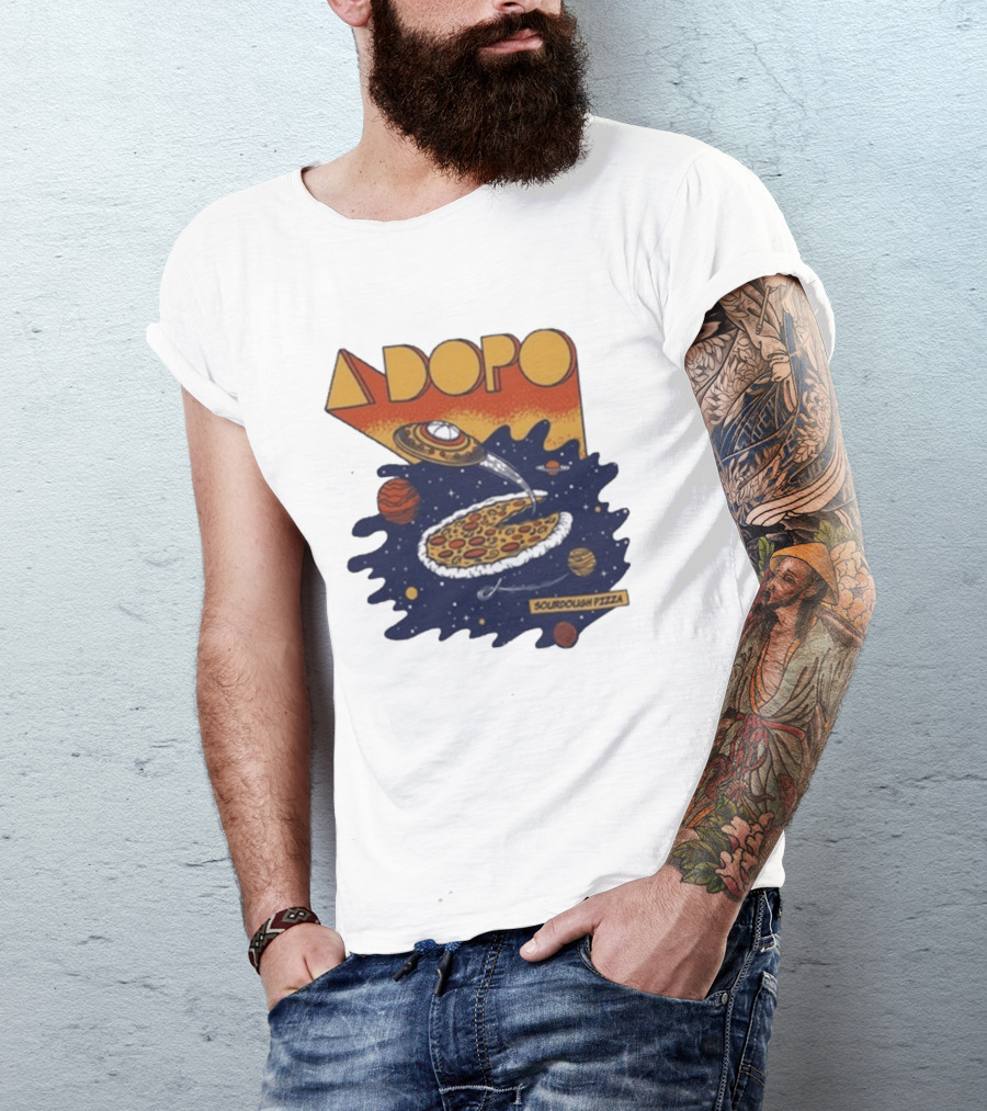 A Dopo UFO Sourdough Pizza Space Adventure T-Shirt