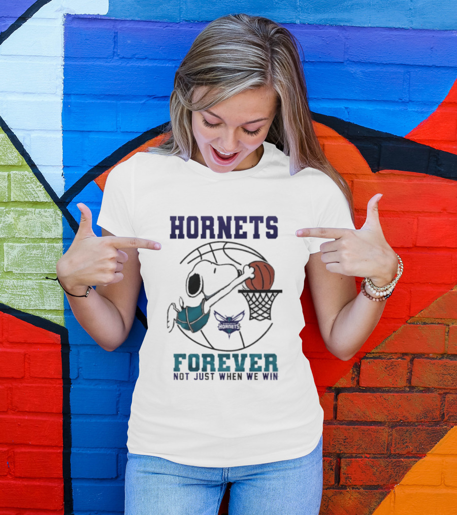 Hornets Snoopy Dunking Basketball Forever Not Just When We Win T-Shirt