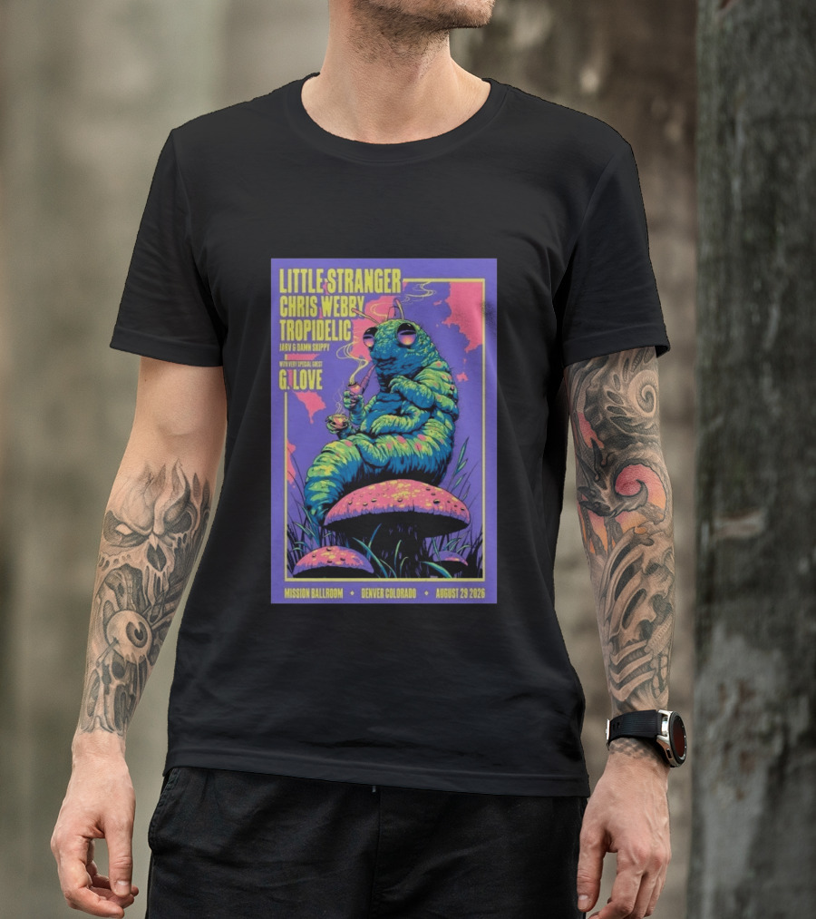 Little Stranger Chris Webby Tropidelic Jarv Damn Skippy G. Love Mission Ballroom Denver August 29 2026 T-Shirt