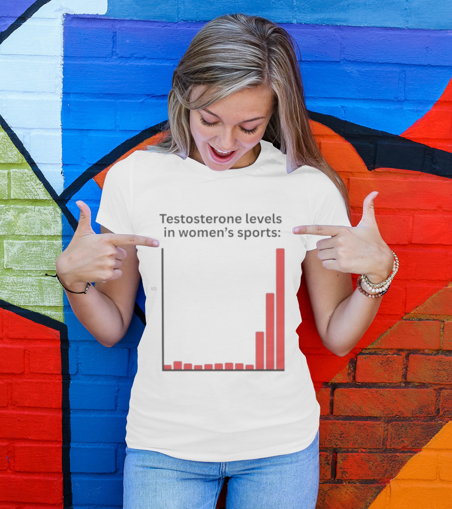 Testosterone Levels In Women's Sports Bar Graph Analysis T-Shirt