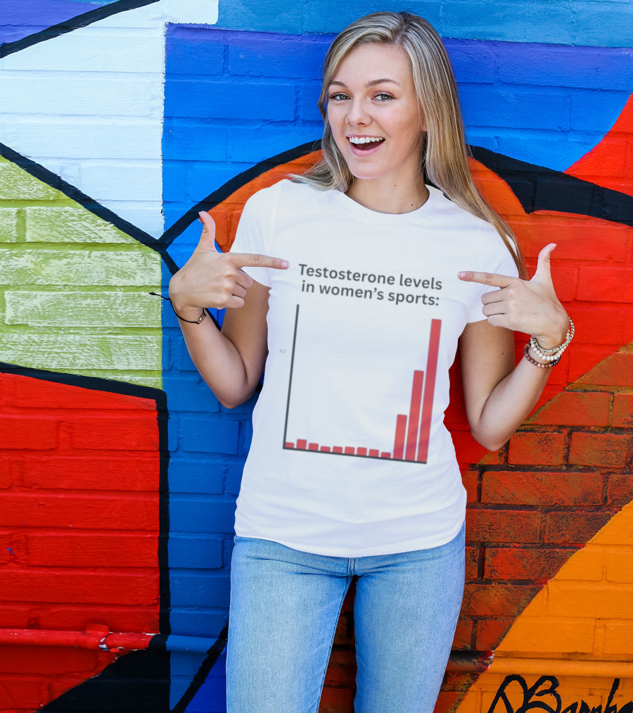 Testosterone Levels In Women's Sports Bar Graph Analysis T-Shirt