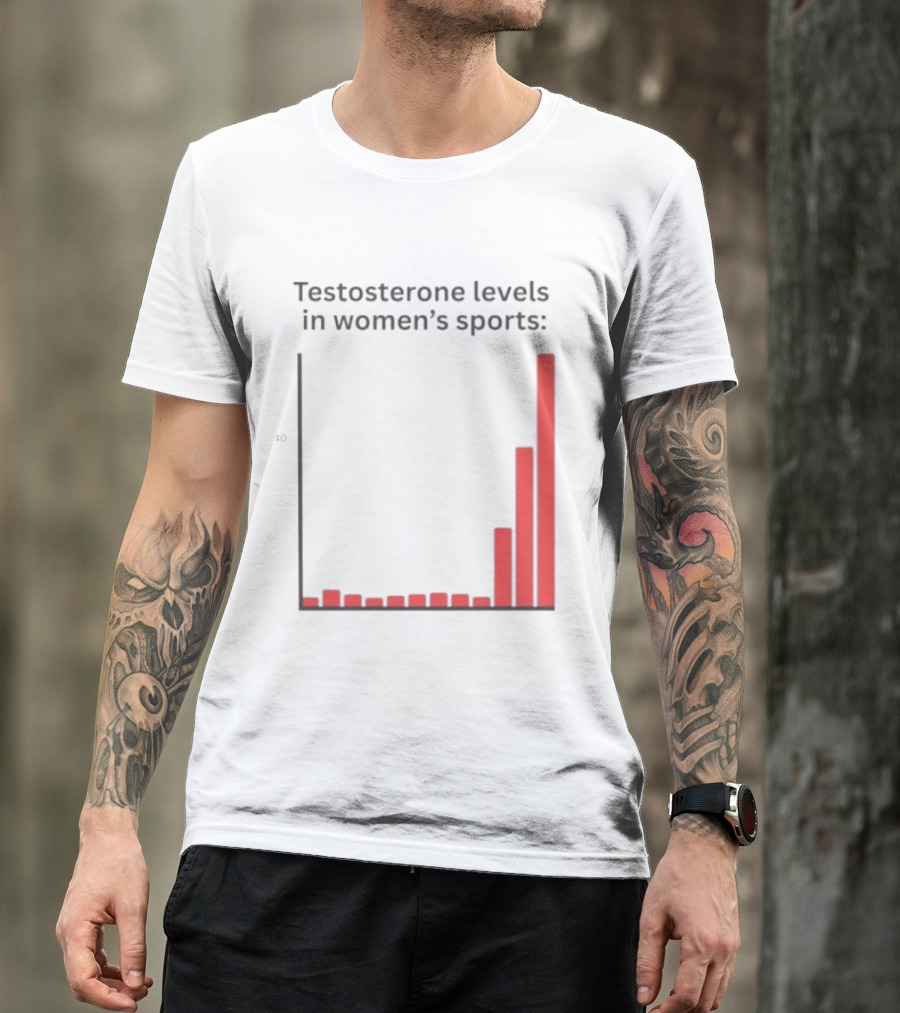 Testosterone Levels In Women's Sports Bar Graph Analysis T-Shirt