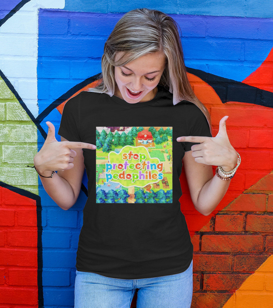 Stop Protecting Pedophiles Pokopia Generator Scenic Landscape T-Shirt