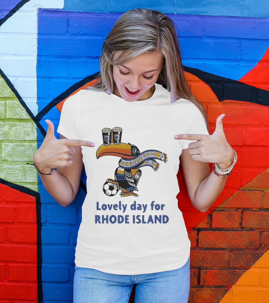 Lovely Day For Rhode Island Toucan With Soccer Ball And Beers T-Shirt
