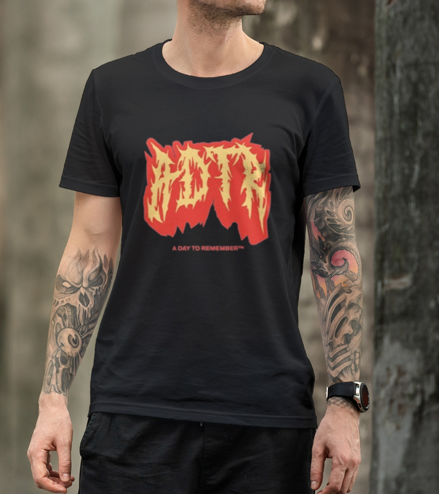 Adtr A Day To Remember Resentment Vintage Flame Lettering T-Shirt