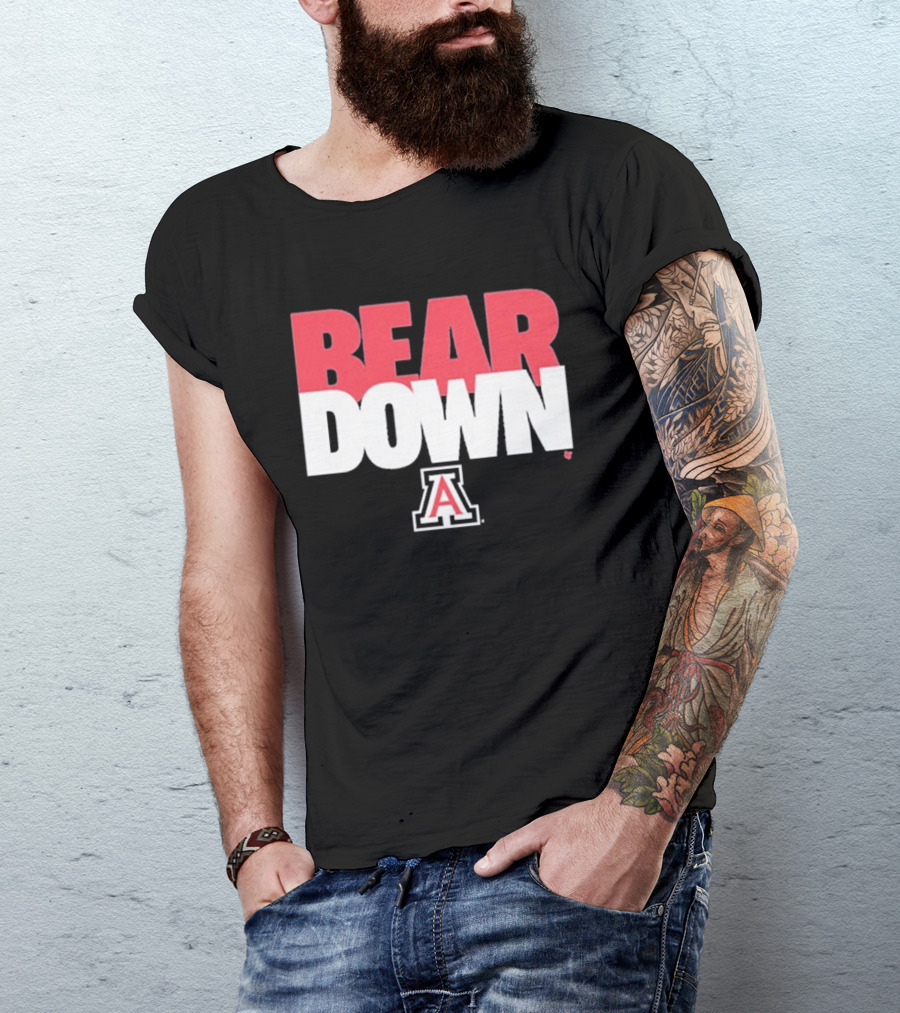 Bear Down Arizona Wildcats Logo Block A T-Shirt