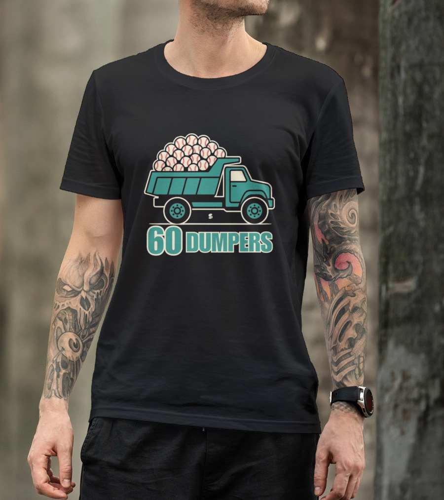 Seattle Mariners Cal Raleigh 60 Dumpers Baseball Truck Historic Season T-Shirt