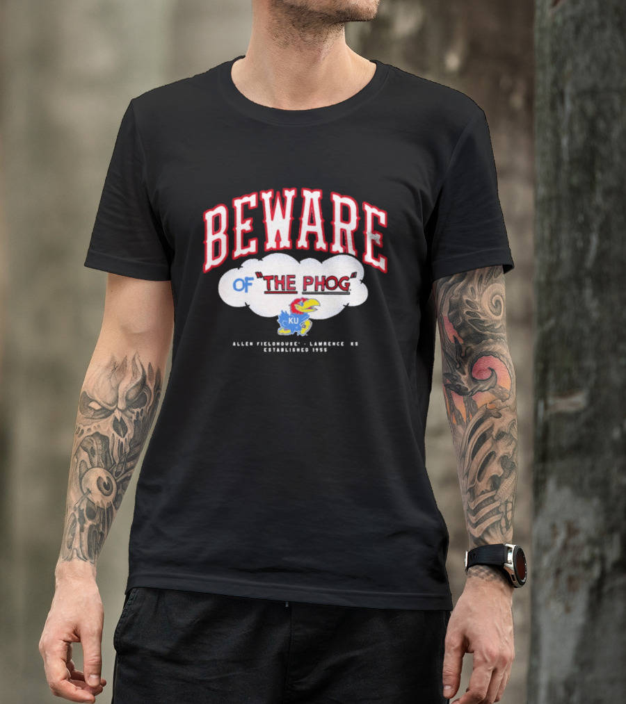 Beware Of The Phog Kansas Jayhawks Basketball Allen Fieldhouse 1955 T-Shirt