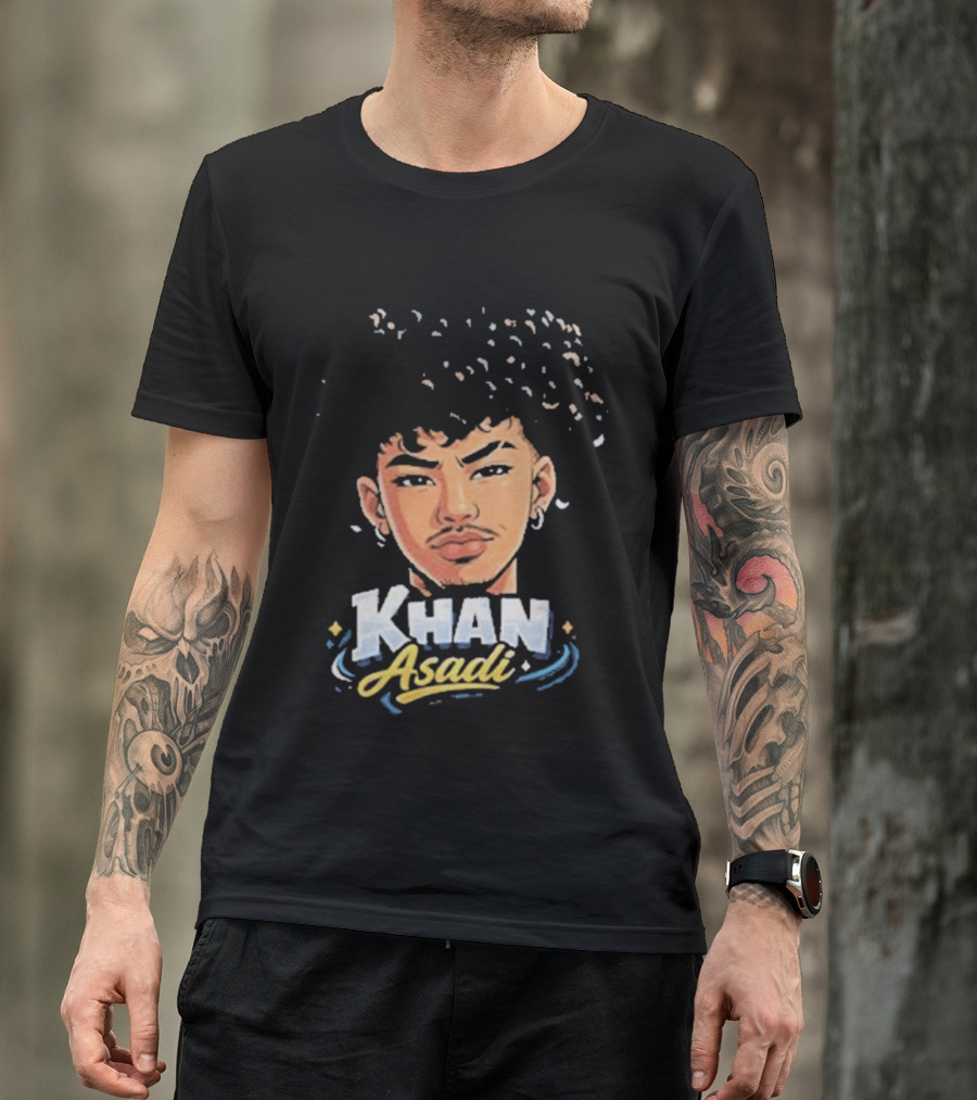 Khan Asadi Cartoon Character Art Menswear T-Shirt