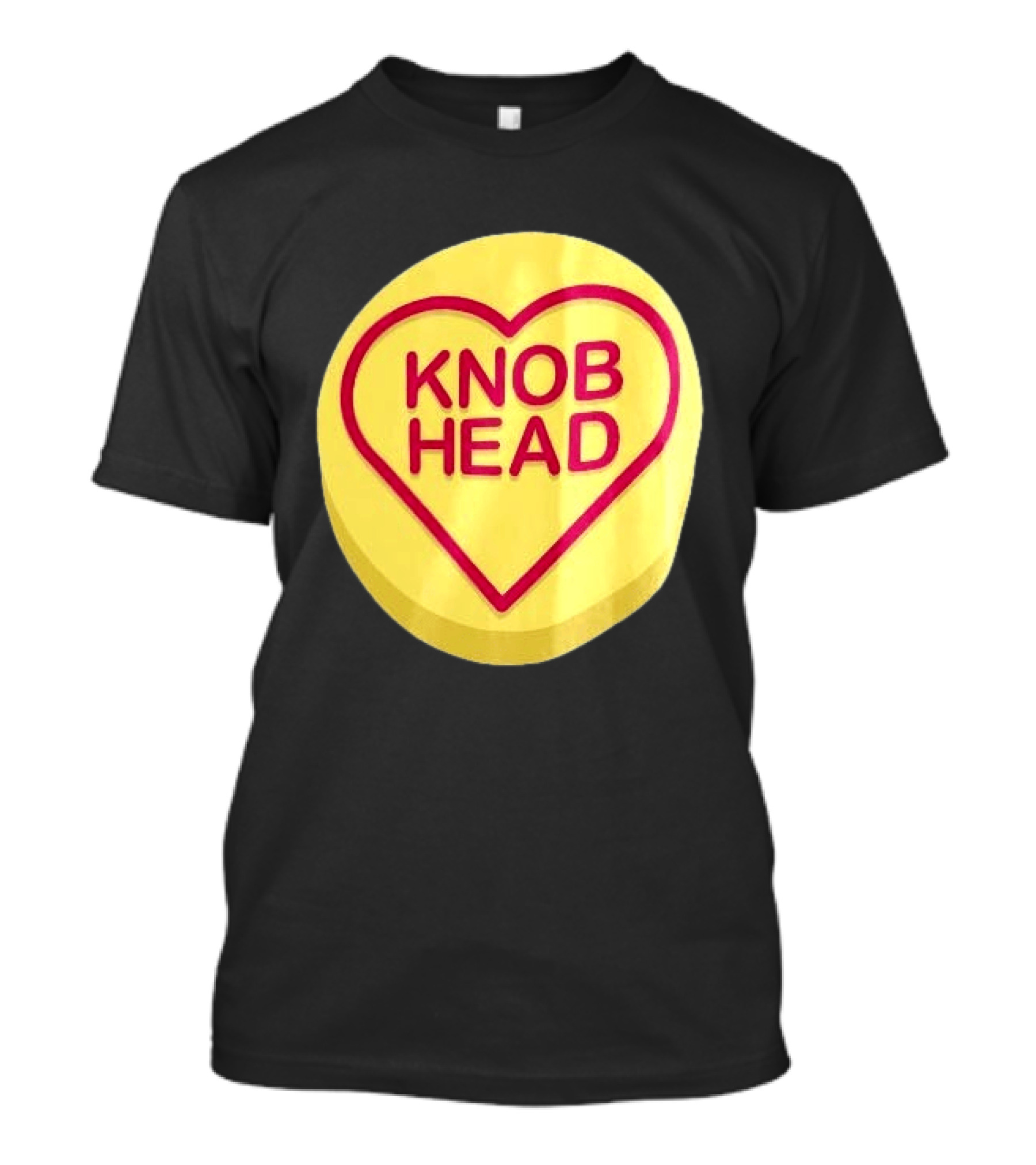 Knob Head Love Hearts Yellow Round T-Shirt