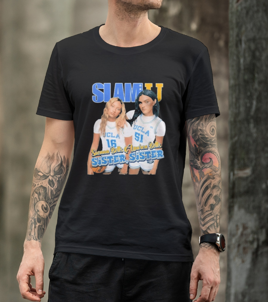 UCLA Bruins Basketball Betts Sisters Sienna Lauren Slam Sister T-Shirt