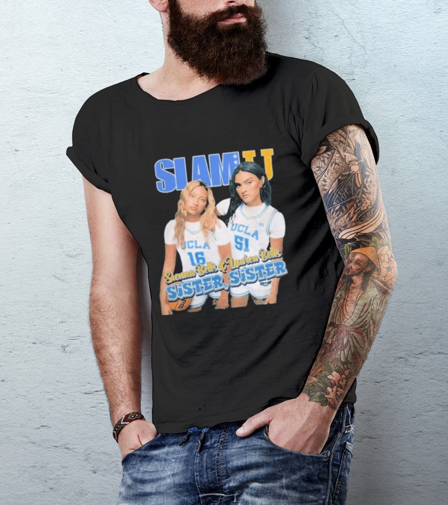 UCLA Bruins Basketball Betts Sisters Sienna Lauren Slam Sister T-Shirt
