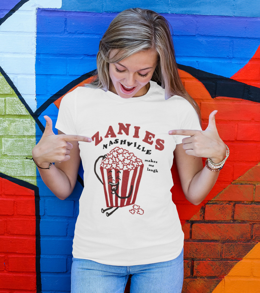 Zanies Nashville Popcorn Cartoon Makes Me Laugh T-Shirt