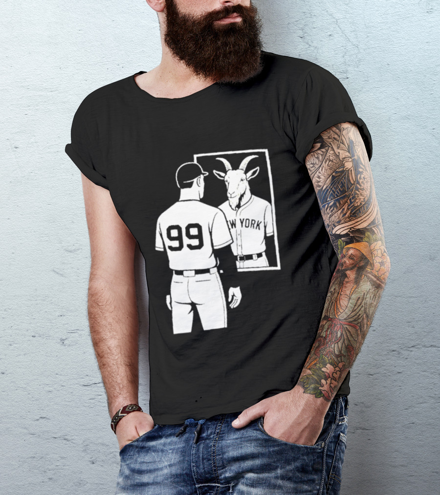 Aaron Judge GOAT Reflection New York Yankees Baseball 99 T-Shirt