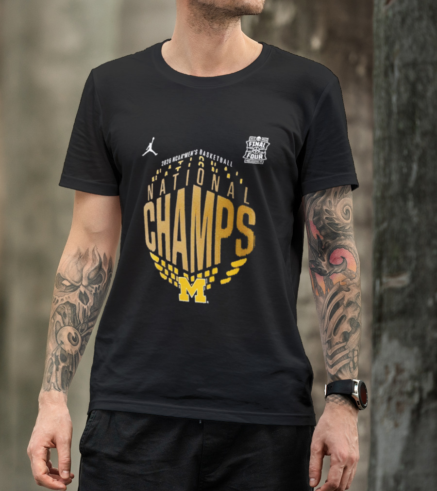 2026 Michigan Wolverines Men's Basketball National Champs Locker Room T-Shirt