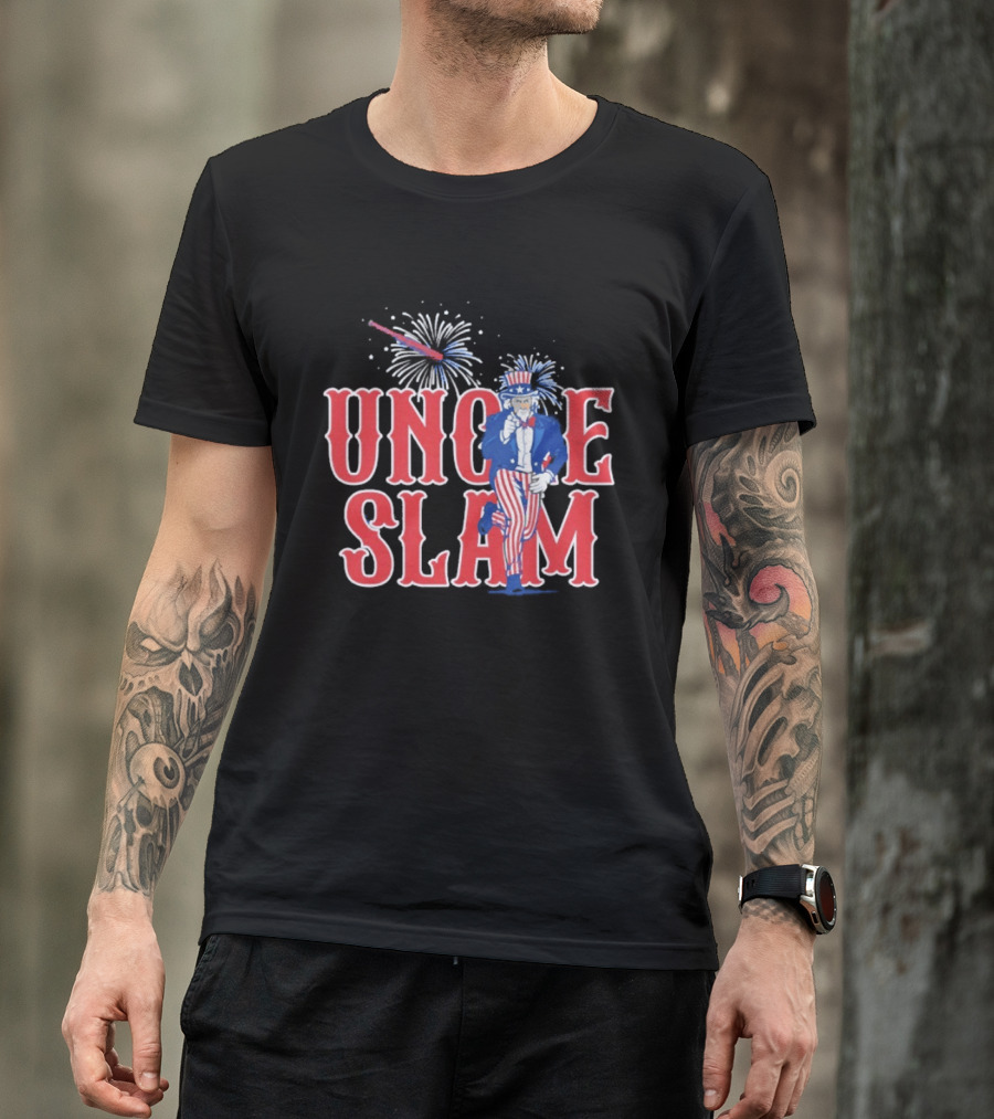 Uncle Slam Aaron Judge Team USA 2026 World Baseball Classic Uncle Sam Fireworks T-Shirt