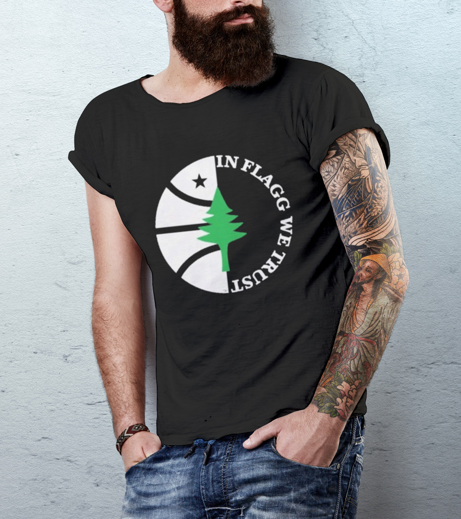 In Flagg We Trust Dallas Mavericks Pine Tree Basketball Star T-Shirt