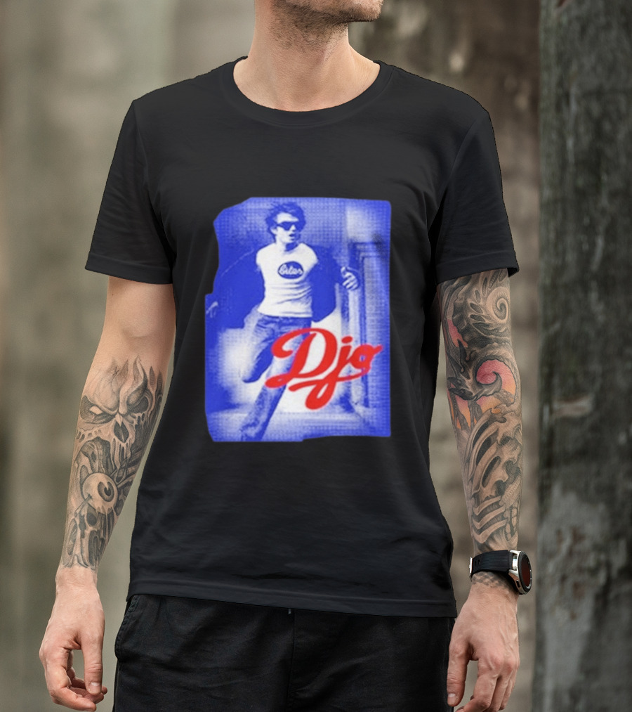 DJO Oficial Tienda Lollapalooza Estilo Vintage Azul Rojo T-Shirt