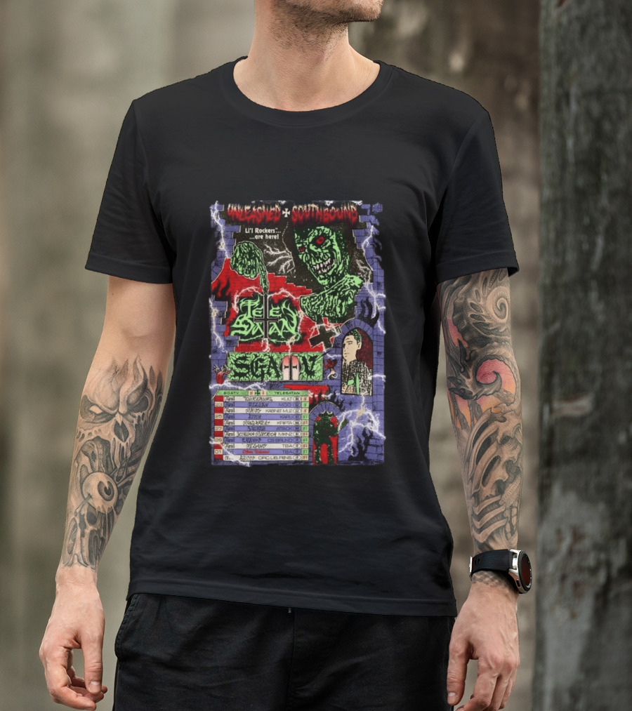 Unleashed Southbound Telesatan Tour 2026 Lil' Rockers Scary Dates T-Shirt