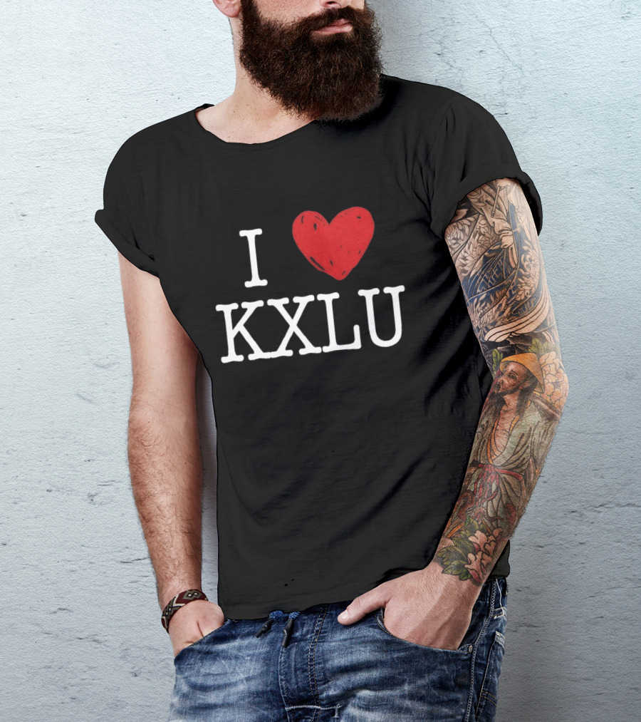 I Love KXLU Radio Station Red Heart T-Shirt
