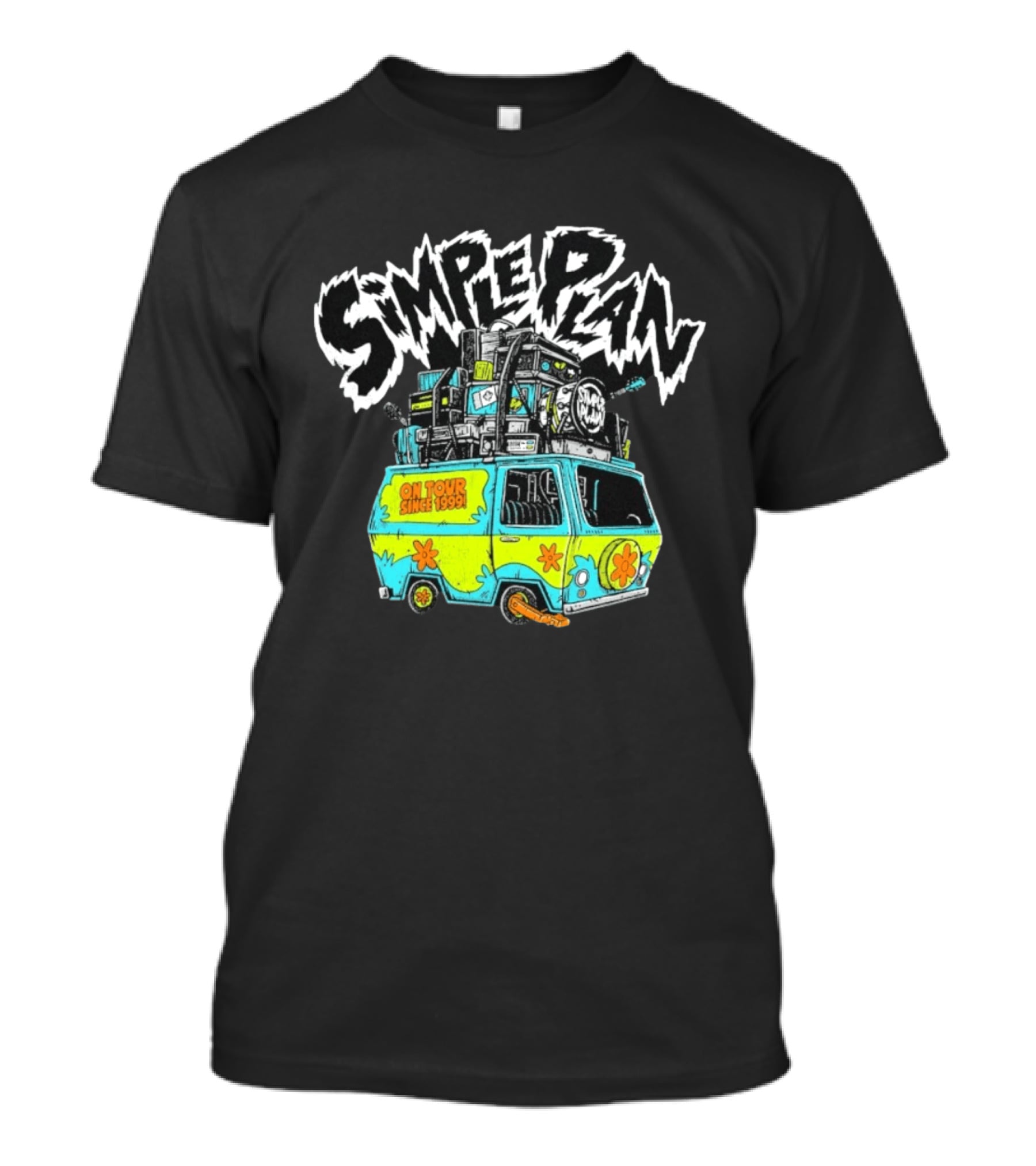 Simple Plan On Tour Since 1999 Scooby Doo Inspired Van T-Shirt