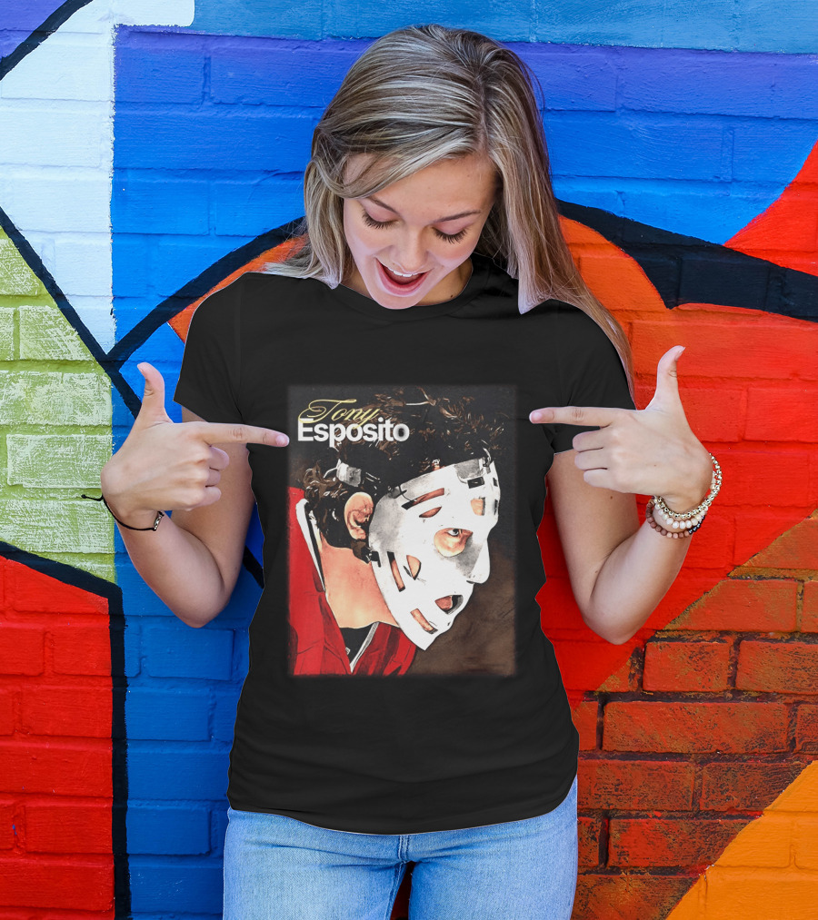 Tony Esposito Chicago Blackhawks NHL Mask Retro Hockey T-Shirt