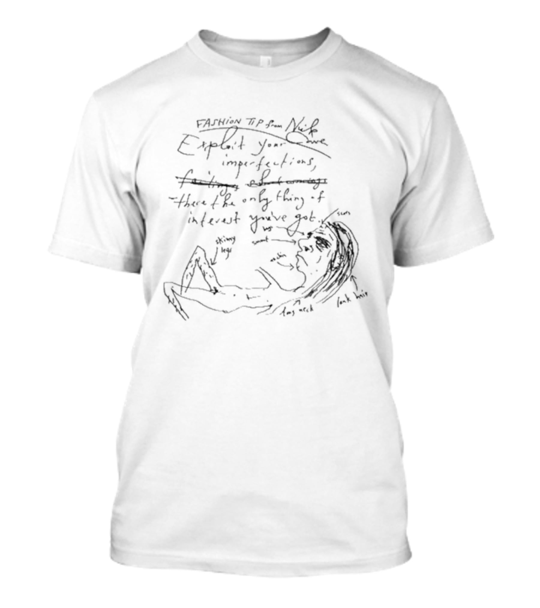 Nick Cave Exploit Your Imperfections Advice Drawing T-Shirt