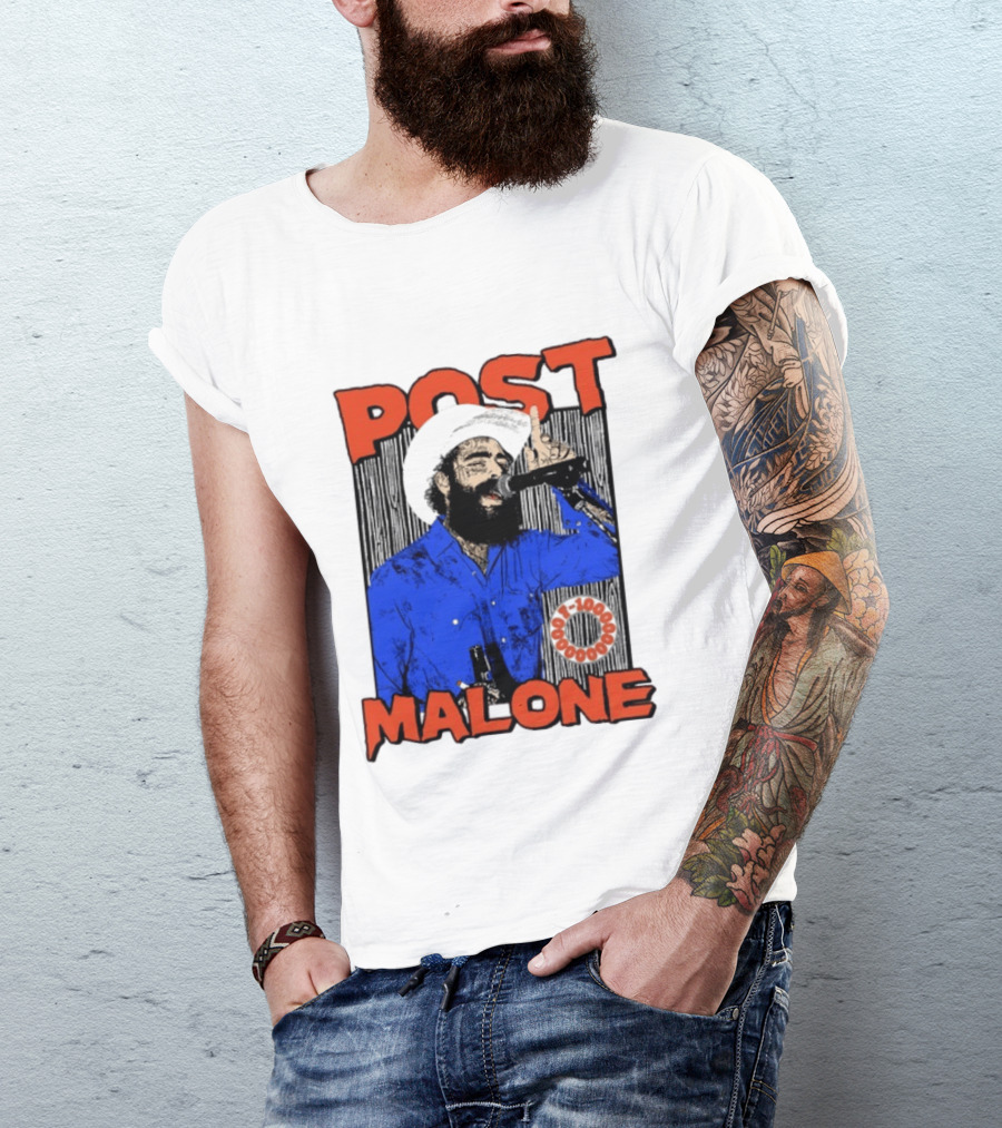 Post Malone Western Cowboy Singer Music Performance T-Shirt