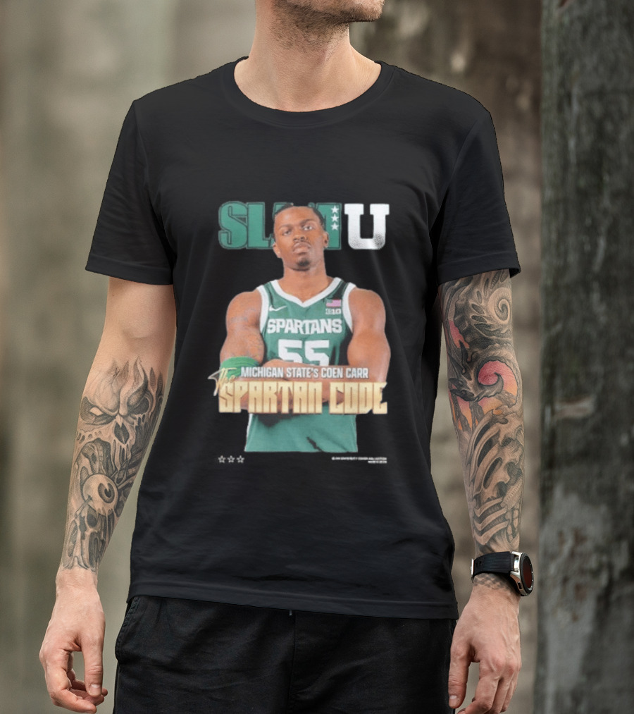 SLAMU Michigan State Spartans Coen Carr The Spartan Code T-Shirt