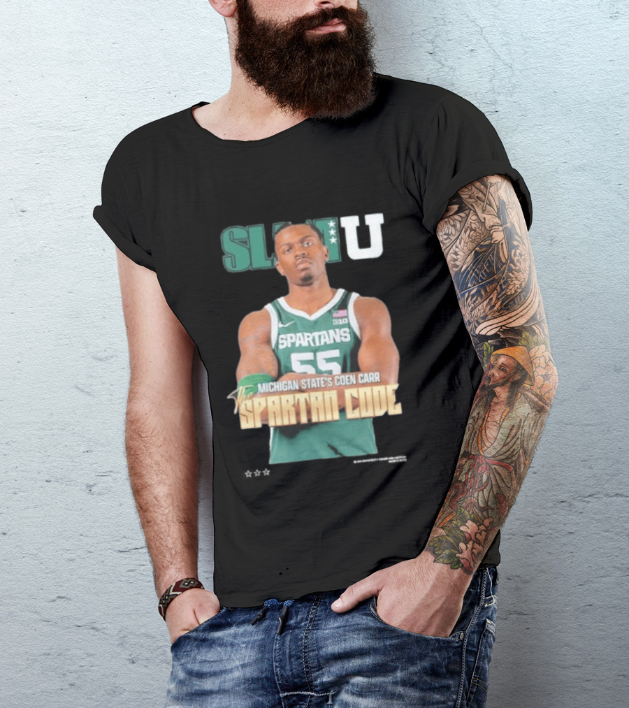 SLAMU Michigan State Spartans Coen Carr The Spartan Code T-Shirt