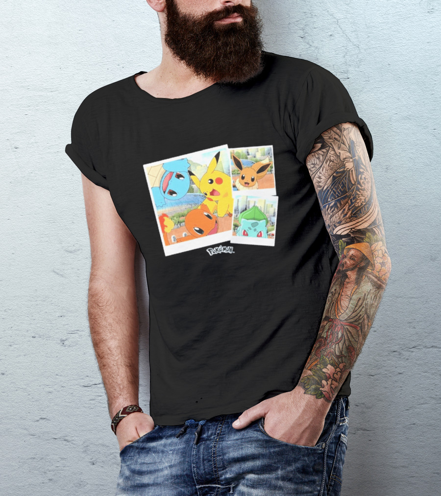 Pokemon Squirtle Pikachu Charmander Waterfront Adventure T-Shirt