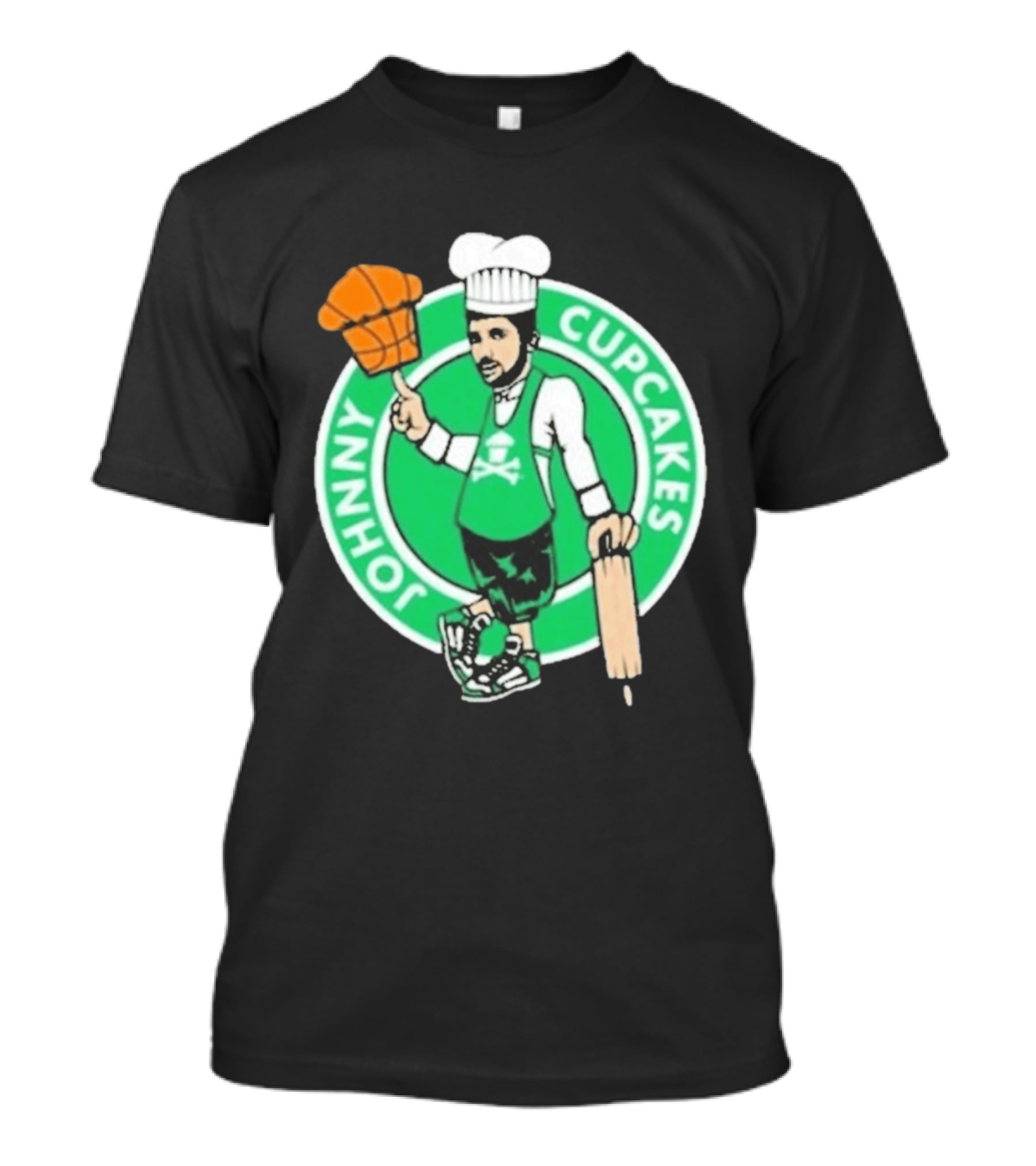 Johnny Cupcakes Chef Basketball Player With Rolling Pin And Basketball Cupcake T-Shirt
