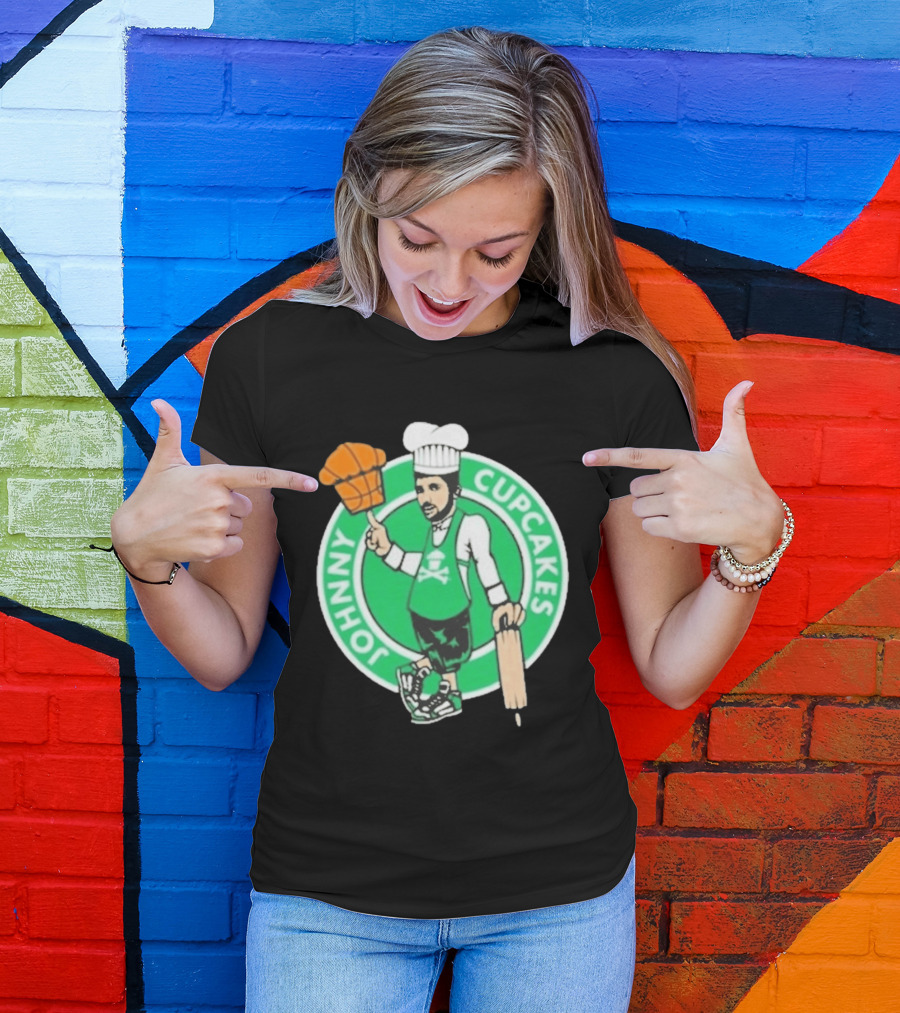 Johnny Cupcakes Chef Basketball Player With Rolling Pin And Basketball Cupcake T-Shirt