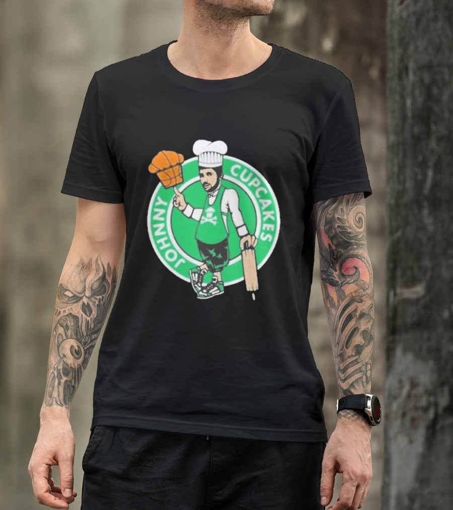 Johnny Cupcakes Chef Basketball Player With Rolling Pin And Basketball Cupcake T-Shirt