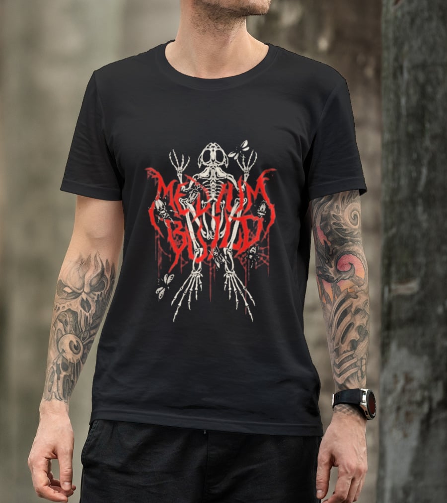 Medium Build Frog Skeleton Red Dripping T-Shirt