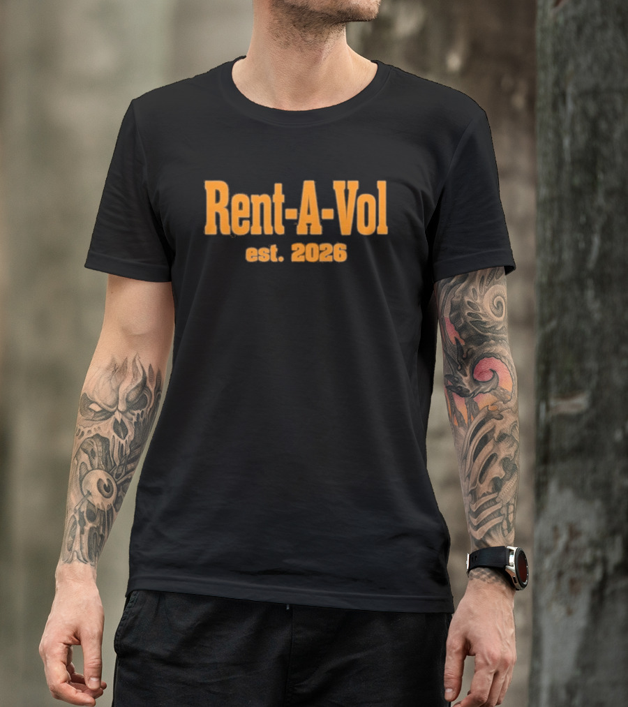 Rent A Vol Est. 2026 Vintage Style Retro Orange Font T-Shirt