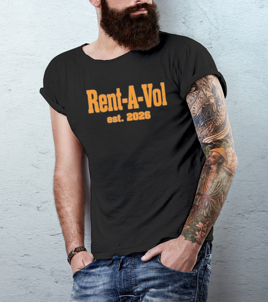Rent A Vol Est. 2026 Vintage Style Retro Orange Font T-Shirt