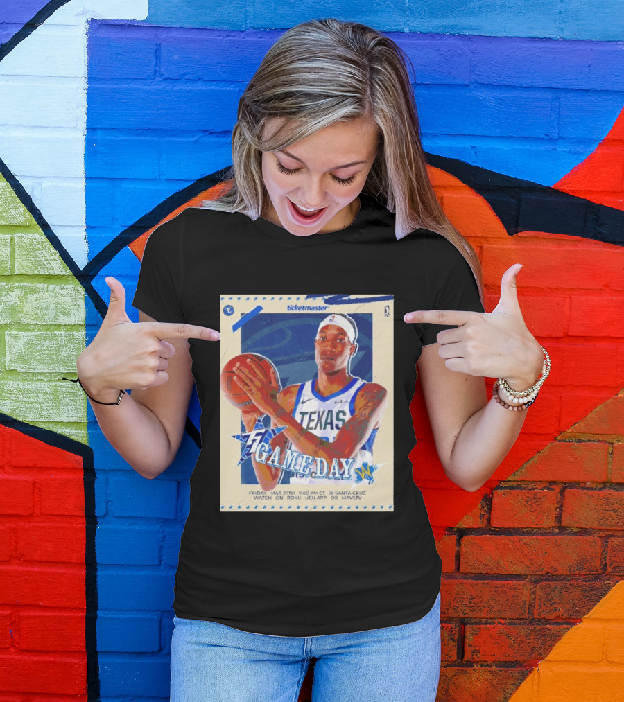Jamarion Sharp Texas Legends Game Day March 27 Santa Cruz NBA Roku UEN APP MAVSTV T-Shirt