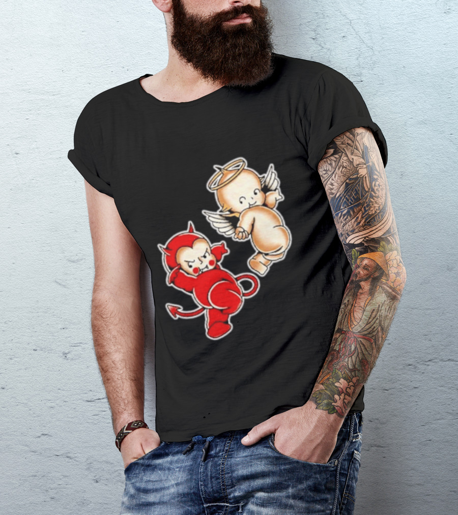 Kewpie Baby Devil Angel Cherubs Vintage Style Cute Cartoon Characters T-Shirt