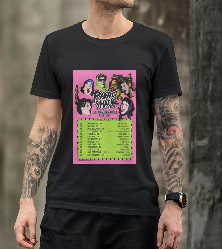 Panic Shack Na June 2026 Tour T-Shirt