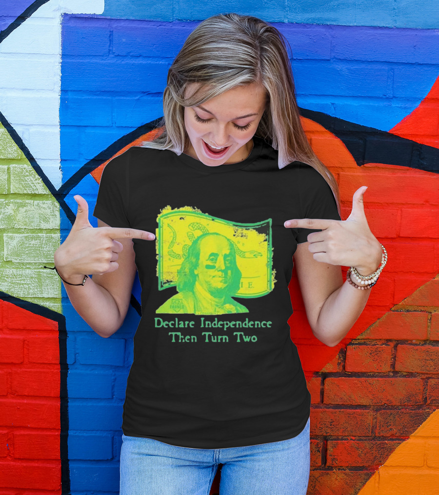 Declare Independence Then Turn Two Benjamin Franklin Join Or Die Snake Flag T-Shirt