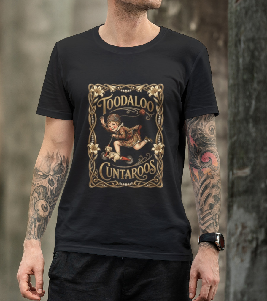 Toodaloo Cuntaroos Vintage Roller Girl With Dog T-Shirt