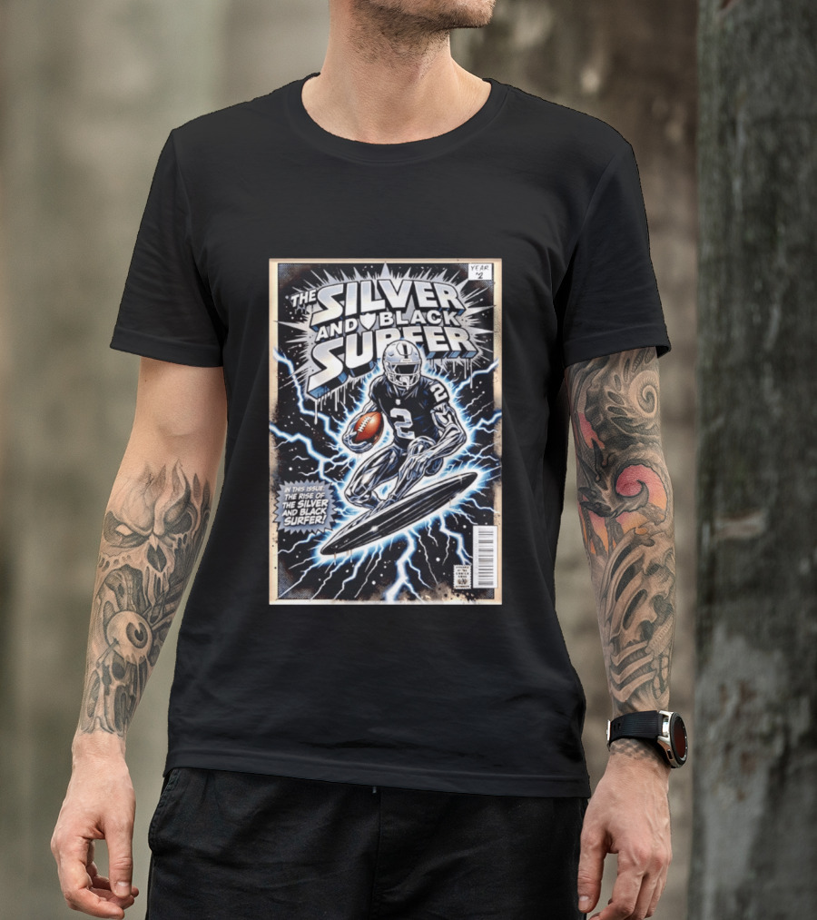 Las Vegas Raiders The Silver And Black Surfer Year Two Comic Edition T-Shirt