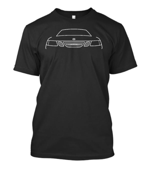 Saab 9 3 Classic Car White Front View T-Shirt